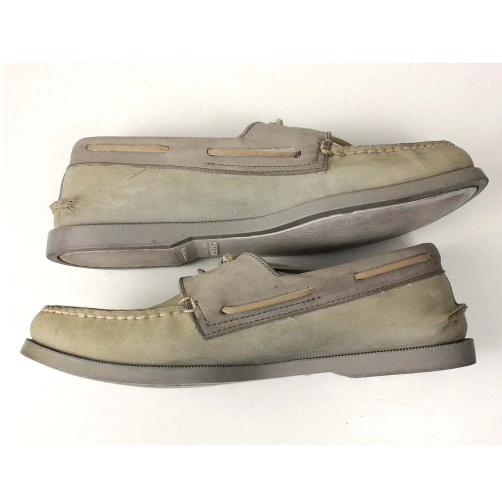 Sperry Top-Sider Authentic Original Taupe Nubuck Boat Shoes Men's Size 10M